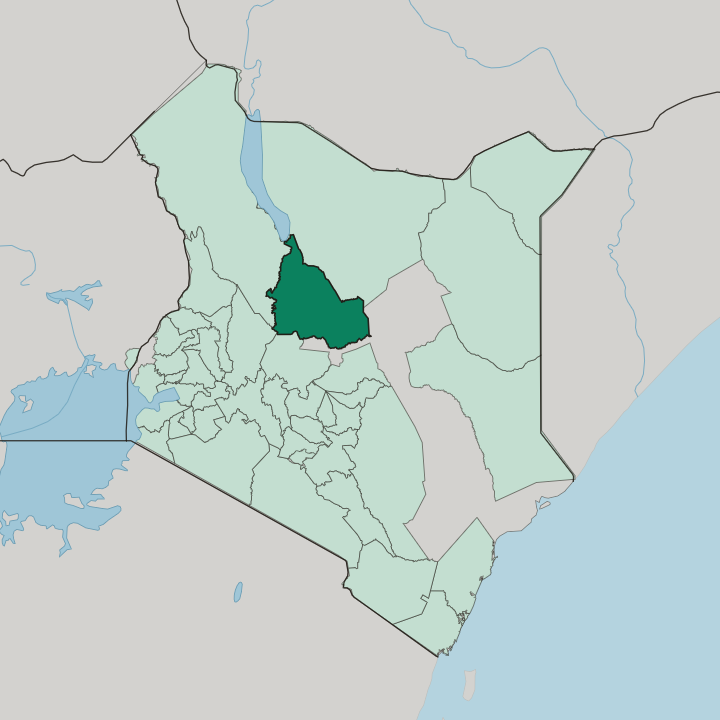 Map showing Samburu — In Kenya