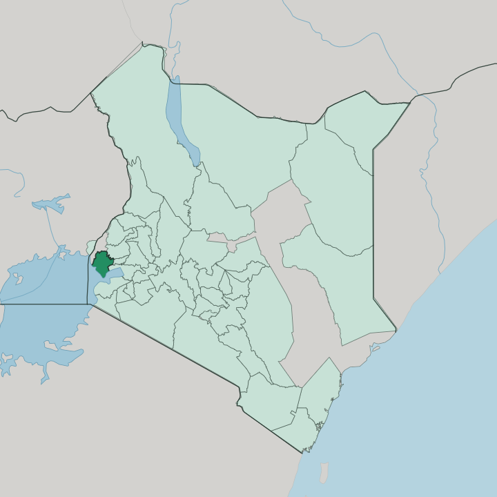 Map showing Siaya — In Kenya