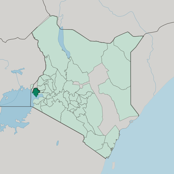 Map showing Siaya — In Kenya