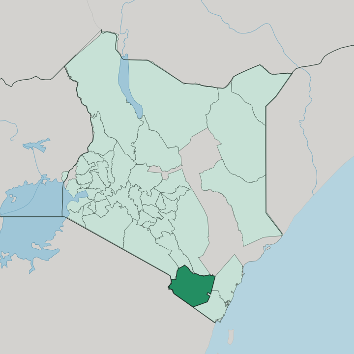 Map showing Taita Taveta — In Kenya