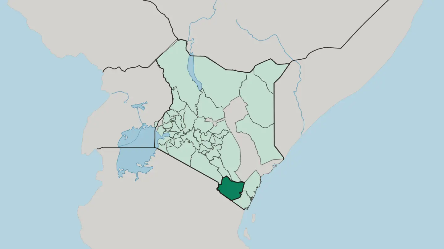 Map of Taita Taveta in Kenya