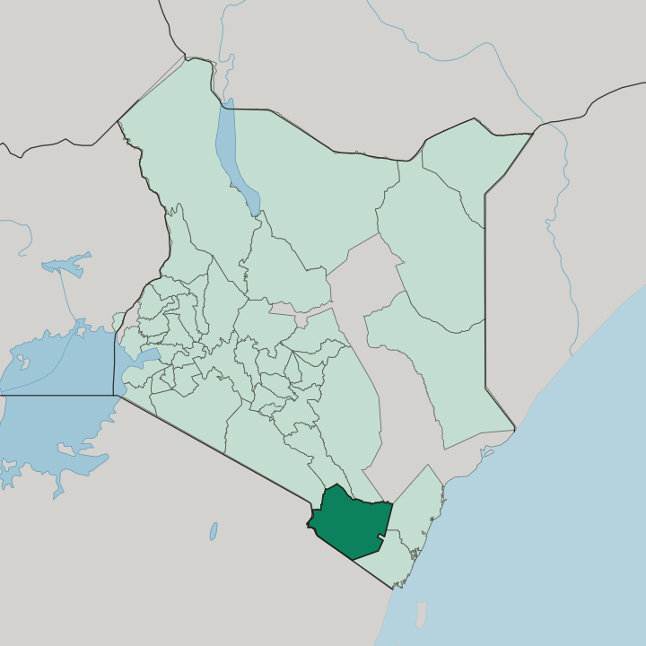 Map showing Taita Taveta — In Kenya