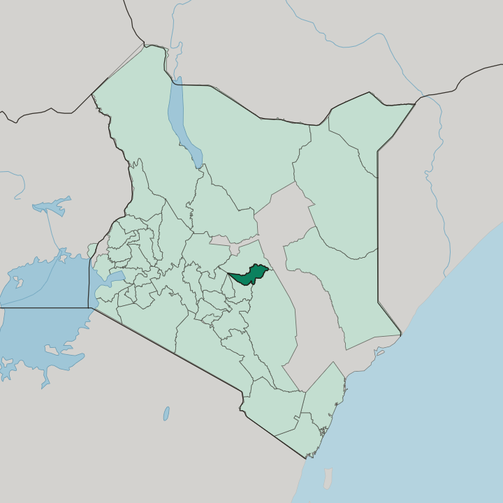Map showing Tharaka - Nithi — In Kenya