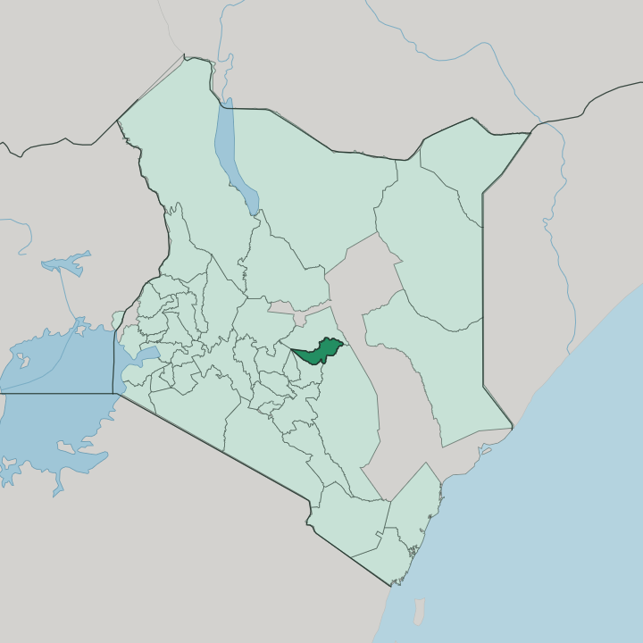Map showing Tharaka - Nithi — In Kenya