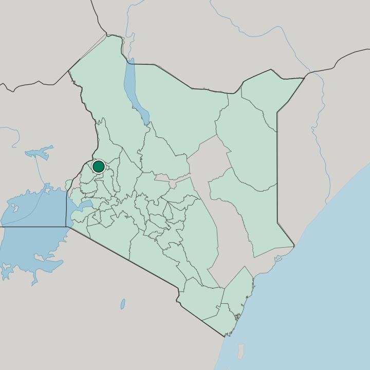 Map showing Kitale — In Kenya