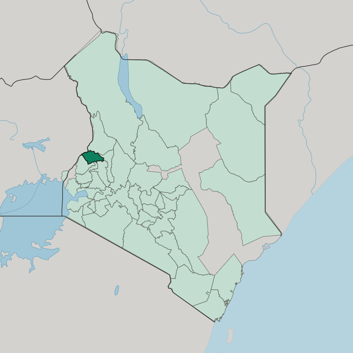 Map showing Trans Nzoia — In Kenya
