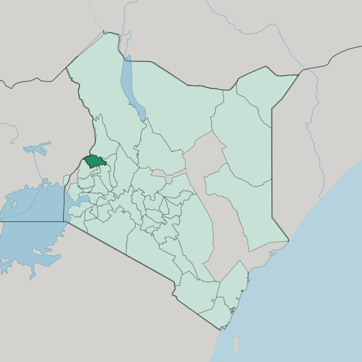 Map showing Trans Nzoia — In Kenya