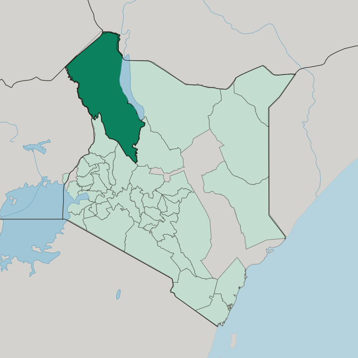 Map showing Turkana — In Kenya