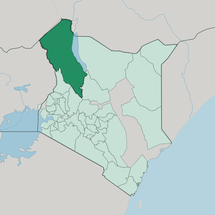Map showing Turkana — In Kenya