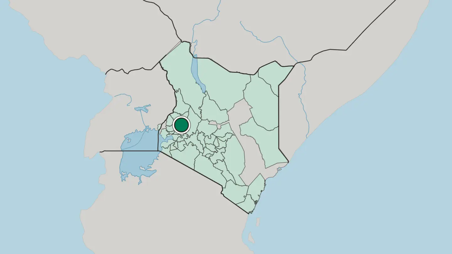 Map of Eldoret in Kenya