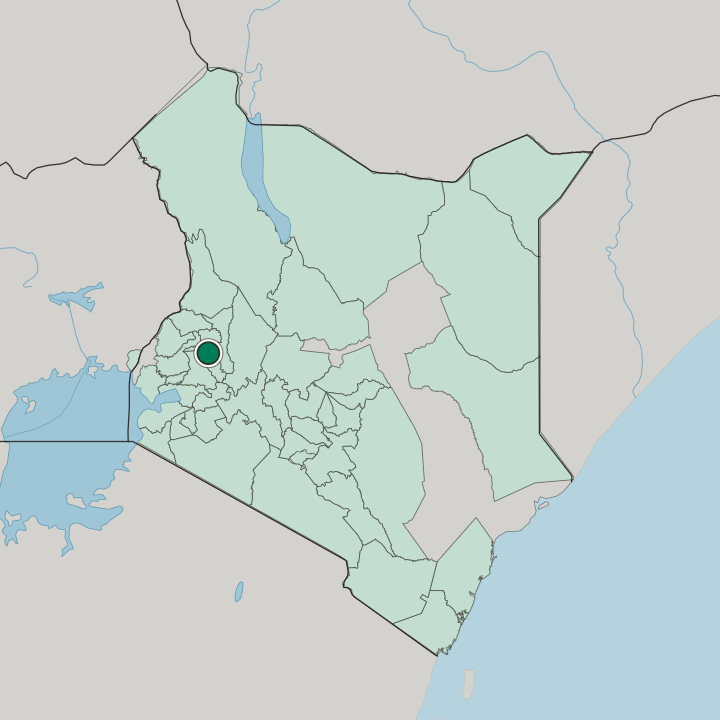 Map showing Eldoret — In Kenya