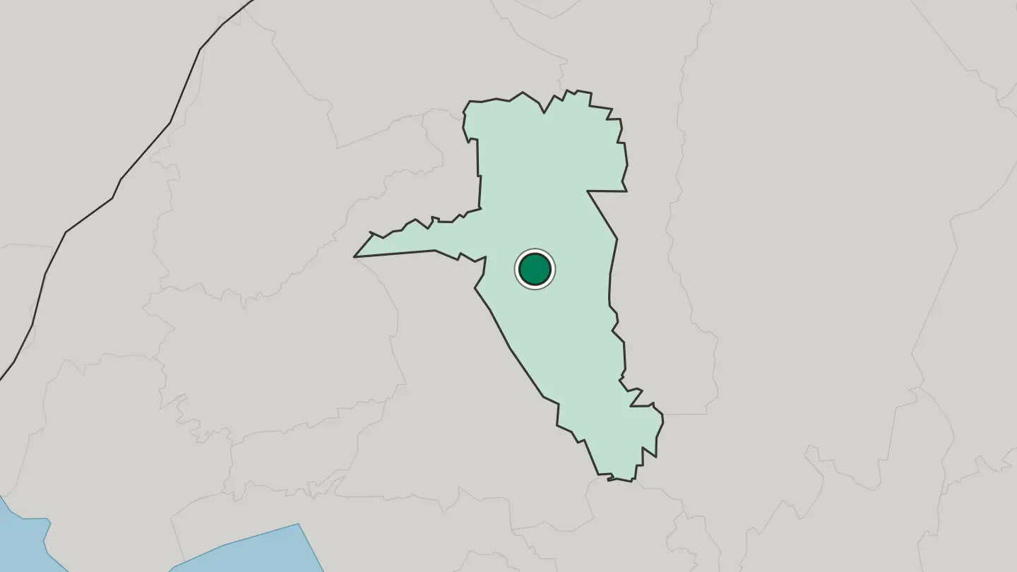 Map of Eldoret in Kenya