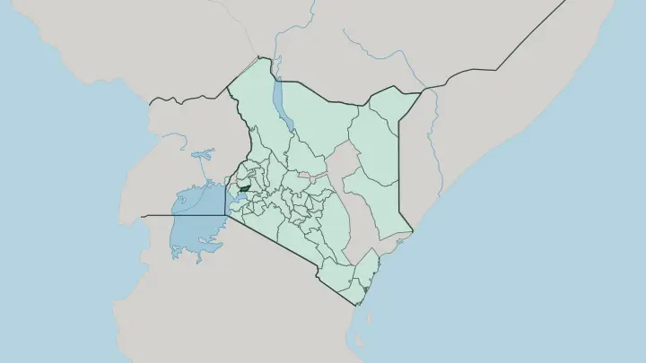 Map of Vihiga in Kenya
