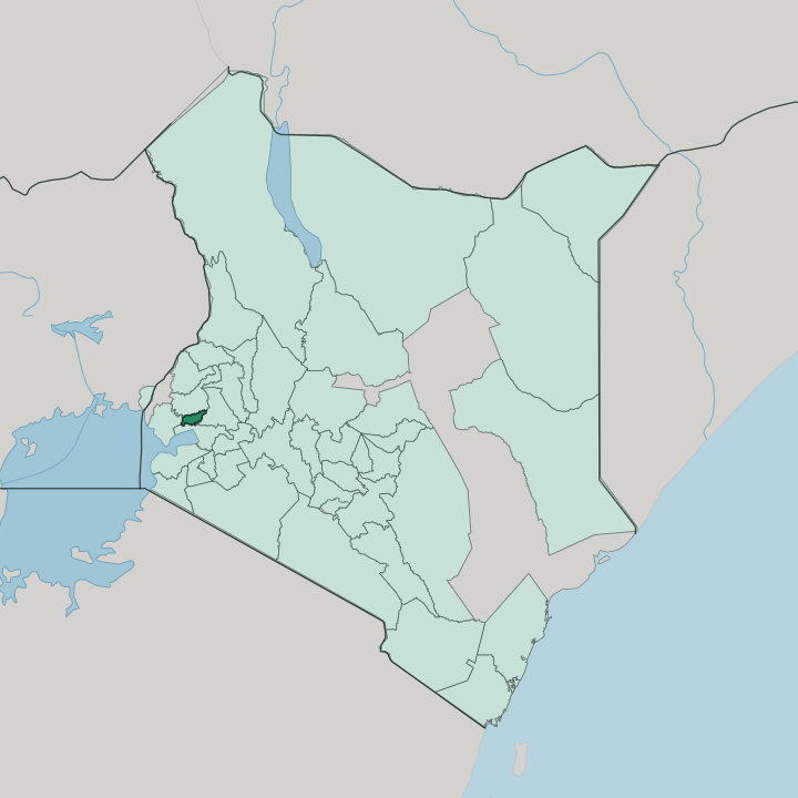 Map showing Vihiga — In Kenya
