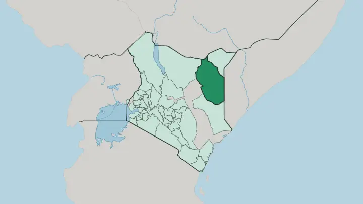 Map of Wajir in Kenya