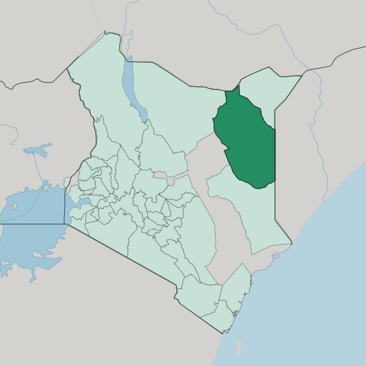 Map showing Wajir — In Kenya