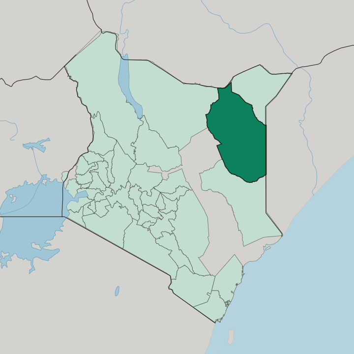Map showing Wajir — In Kenya