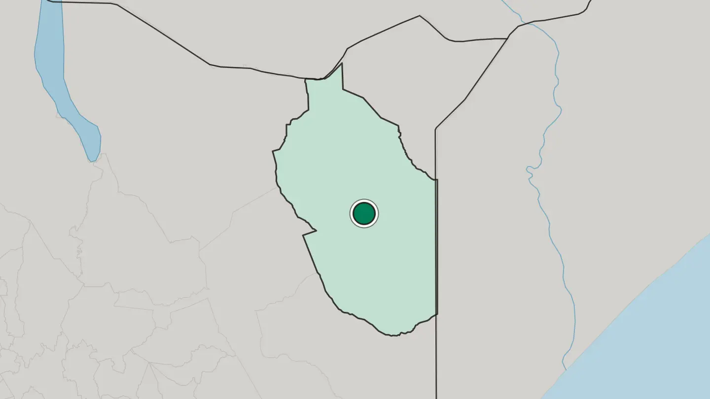 Map of Wajir in Kenya