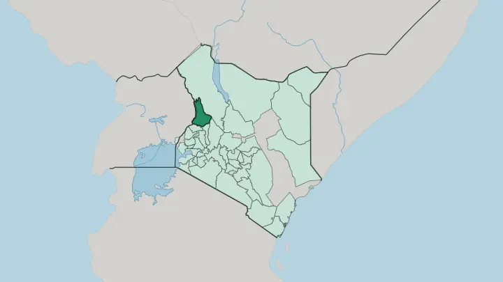 Map of West Pokot in Kenya