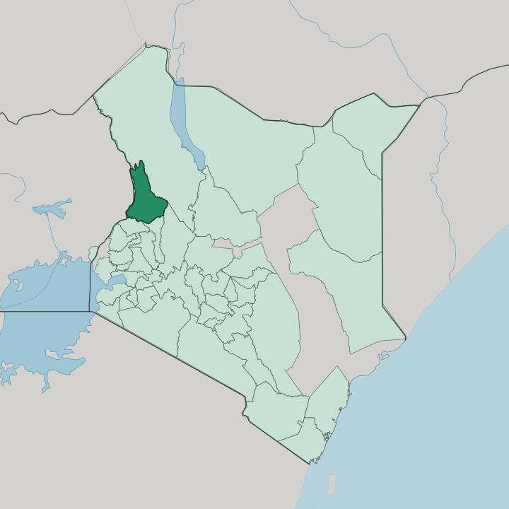 Map showing West Pokot — In Kenya