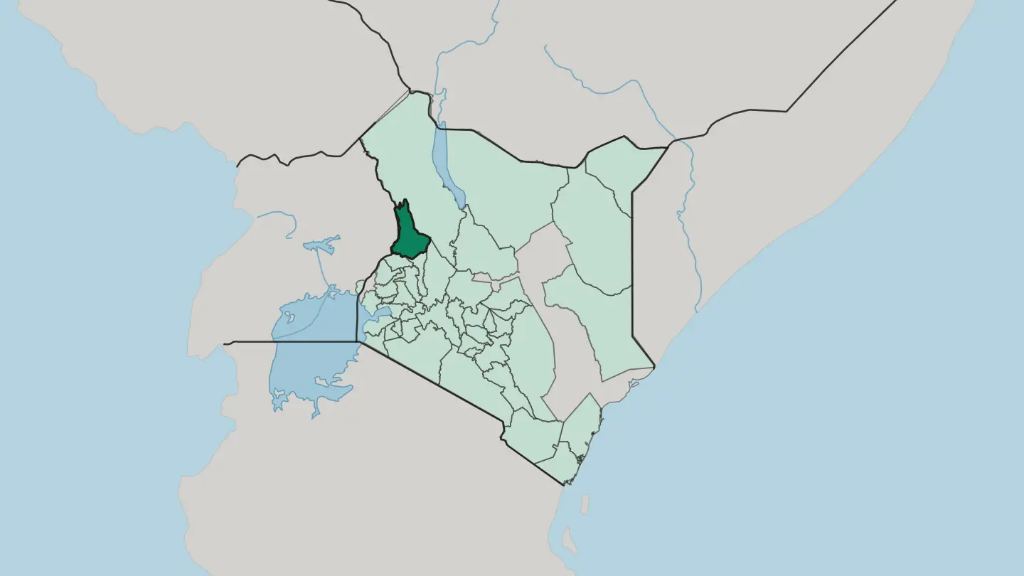Map of West Pokot in Kenya
