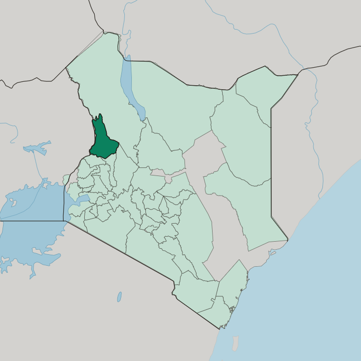 Map showing West Pokot — In Kenya