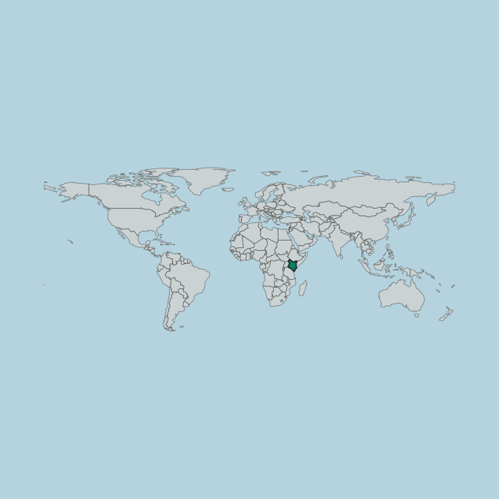 Map showing Kenya — Worldwide