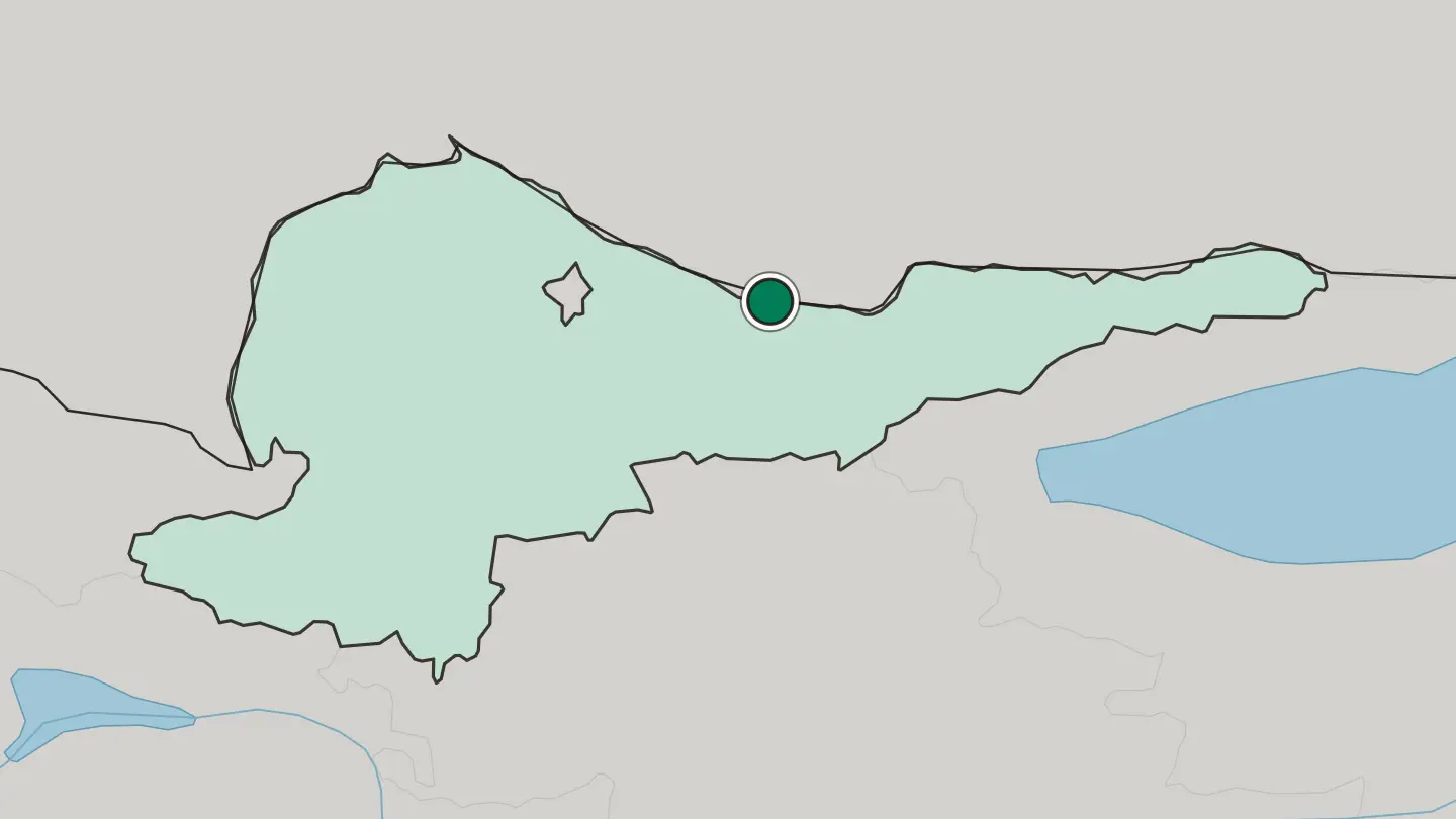 Map of Tokmok in Kyrgyzstan