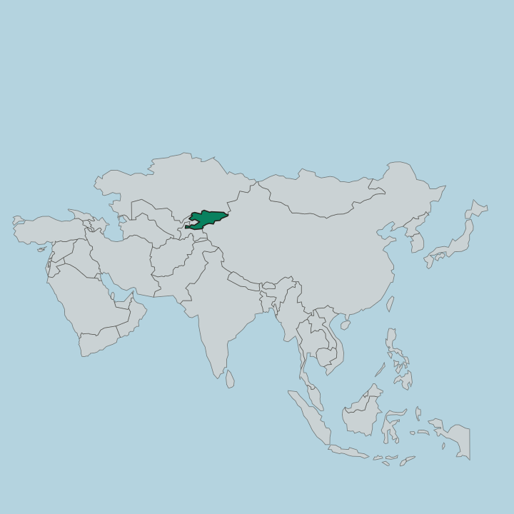 Map showing Kyrgyzstan — In Asia