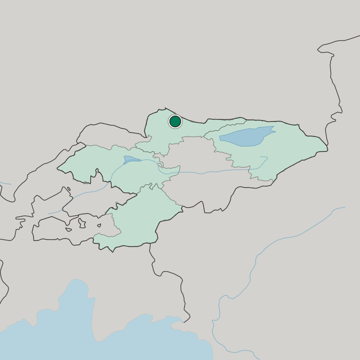 Map showing Bishkek — In Kyrgyzstan