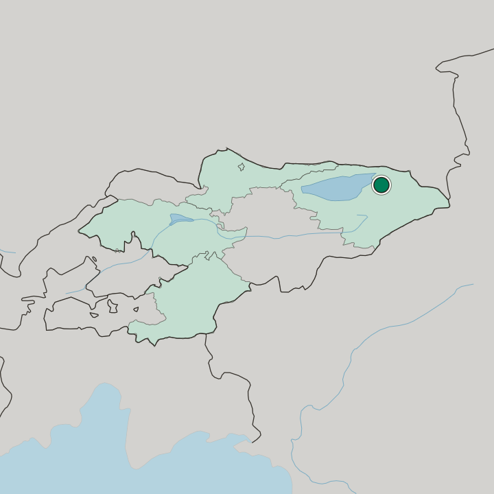 Map showing Karakol — In Kyrgyzstan