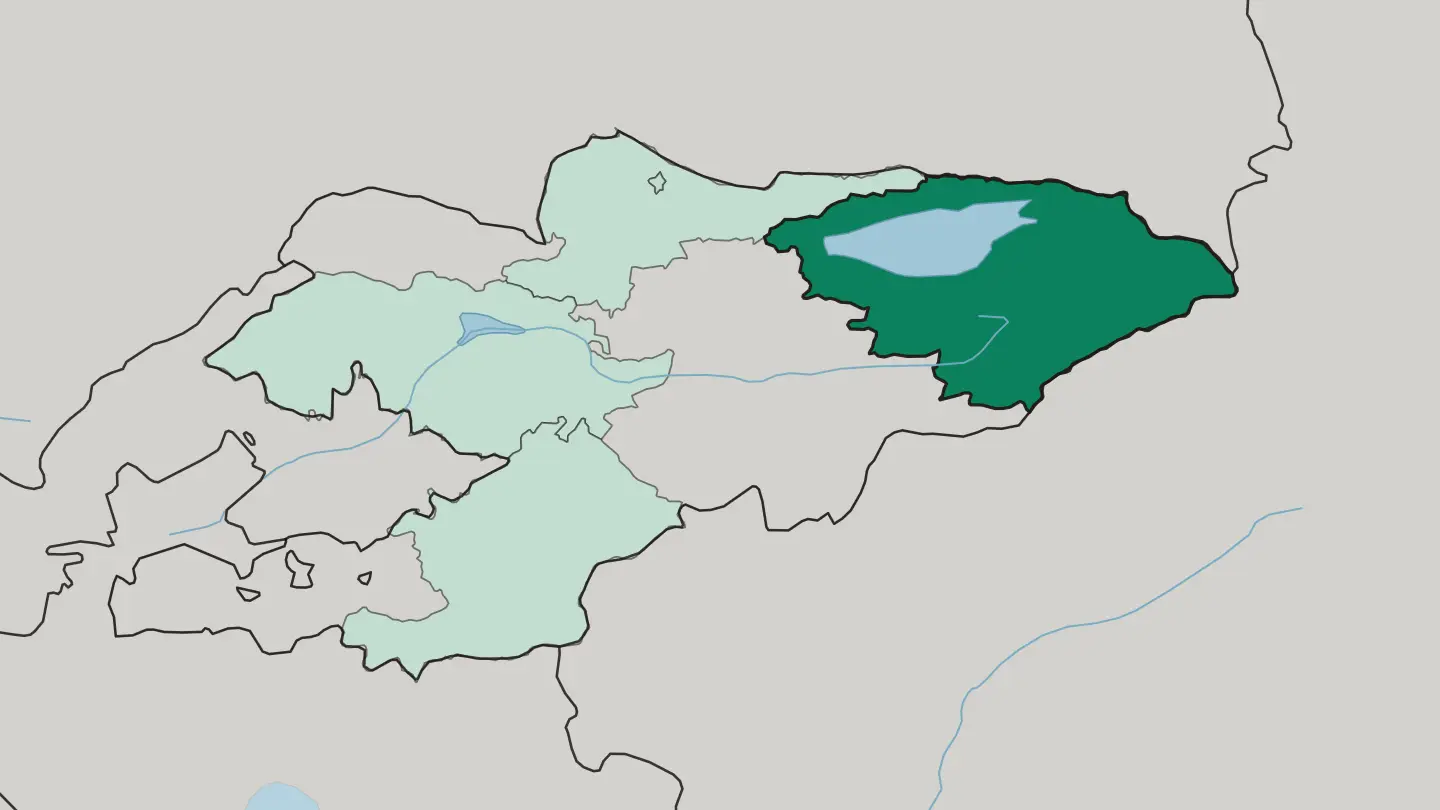 Map of Issyk-Kul Region in Kyrgyzstan