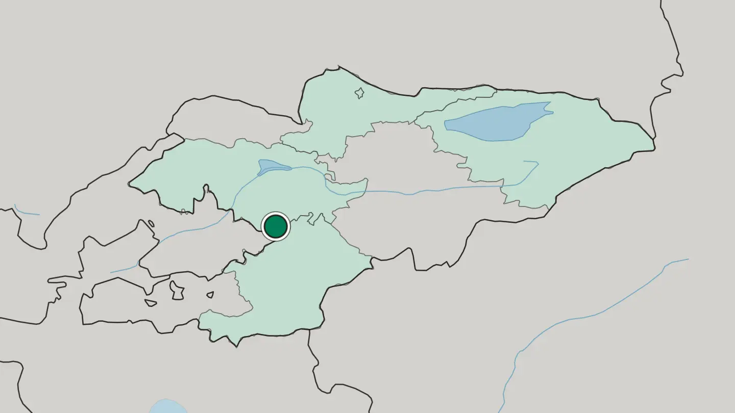 Map of Manas in Kyrgyzstan