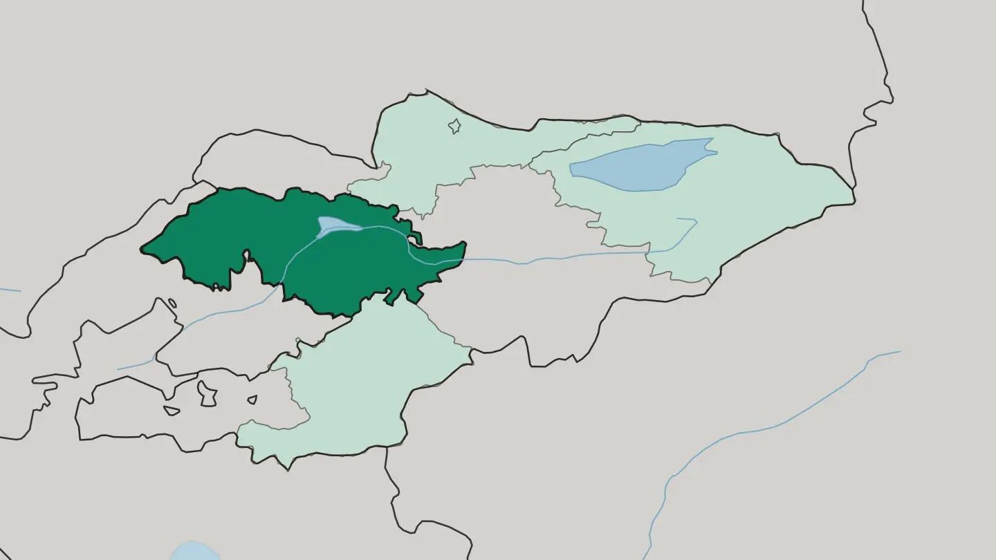 Map of Jalal-Abad oblast in Kyrgyzstan
