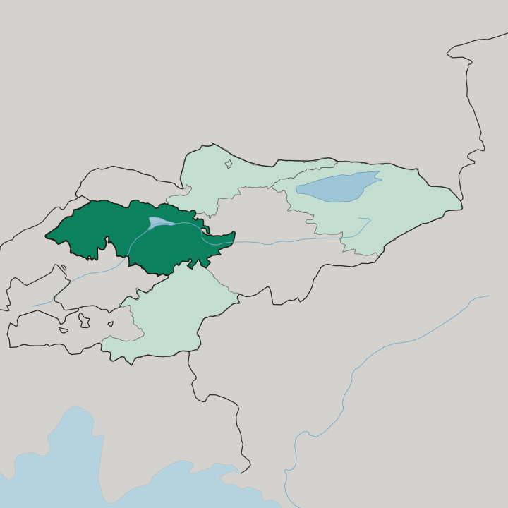 Map showing Jalal-Abad oblast — In Kyrgyzstan