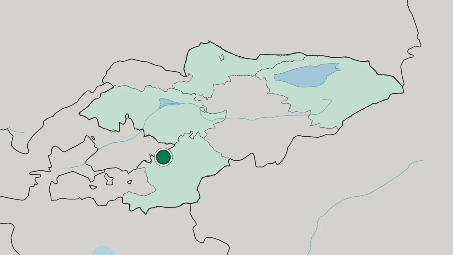 Map of Osh in Kyrgyzstan