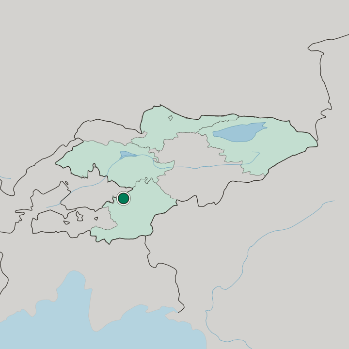 Map showing Osh — In Kyrgyzstan