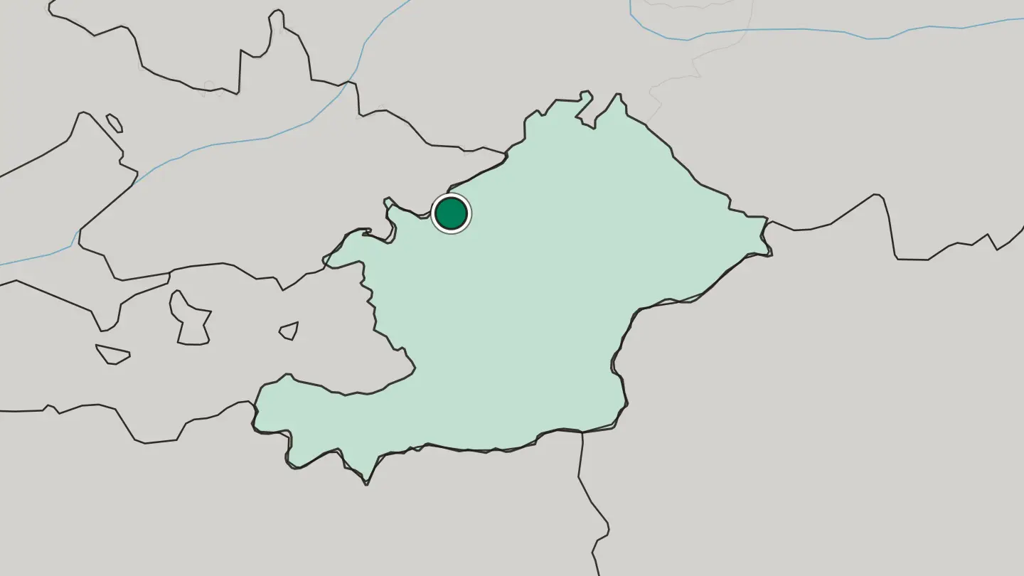Map of Osh in Kyrgyzstan