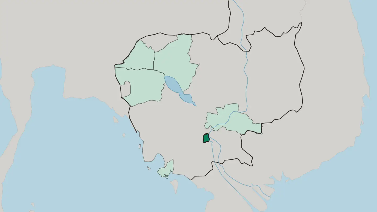Map of Phnom Penh in Cambodia