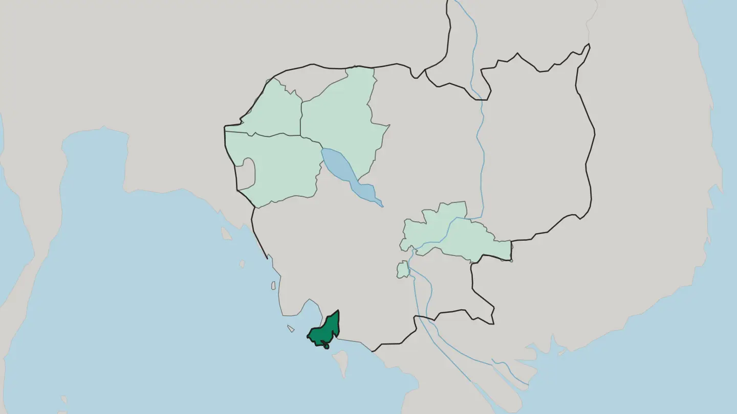 Map of Preah Sihanouk in Cambodia