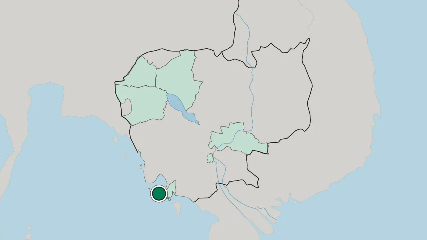 Map of Sihanoukville in Cambodia