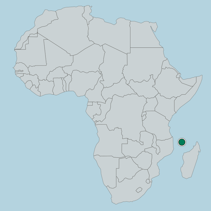 Map showing Comoros — In Africa