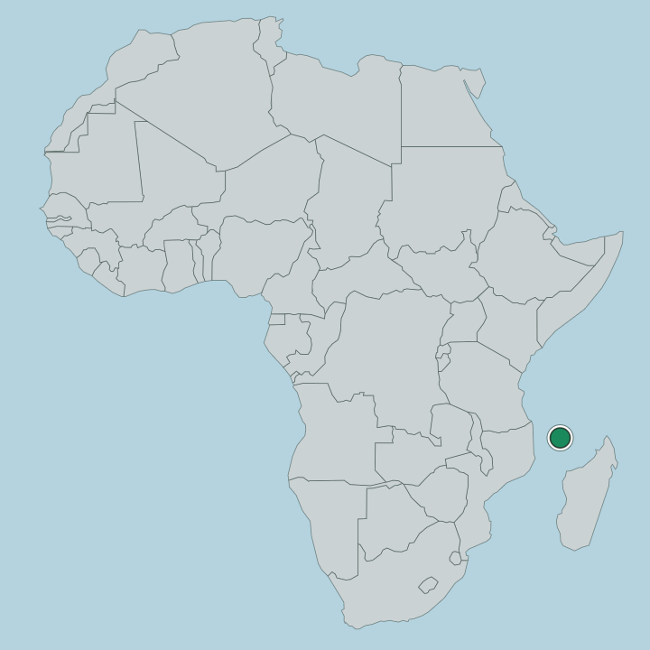 Map showing Comoros — In Africa