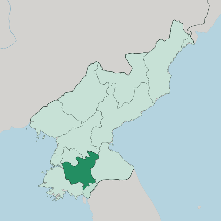 Map showing Hwanghae-bukto — In North Korea
