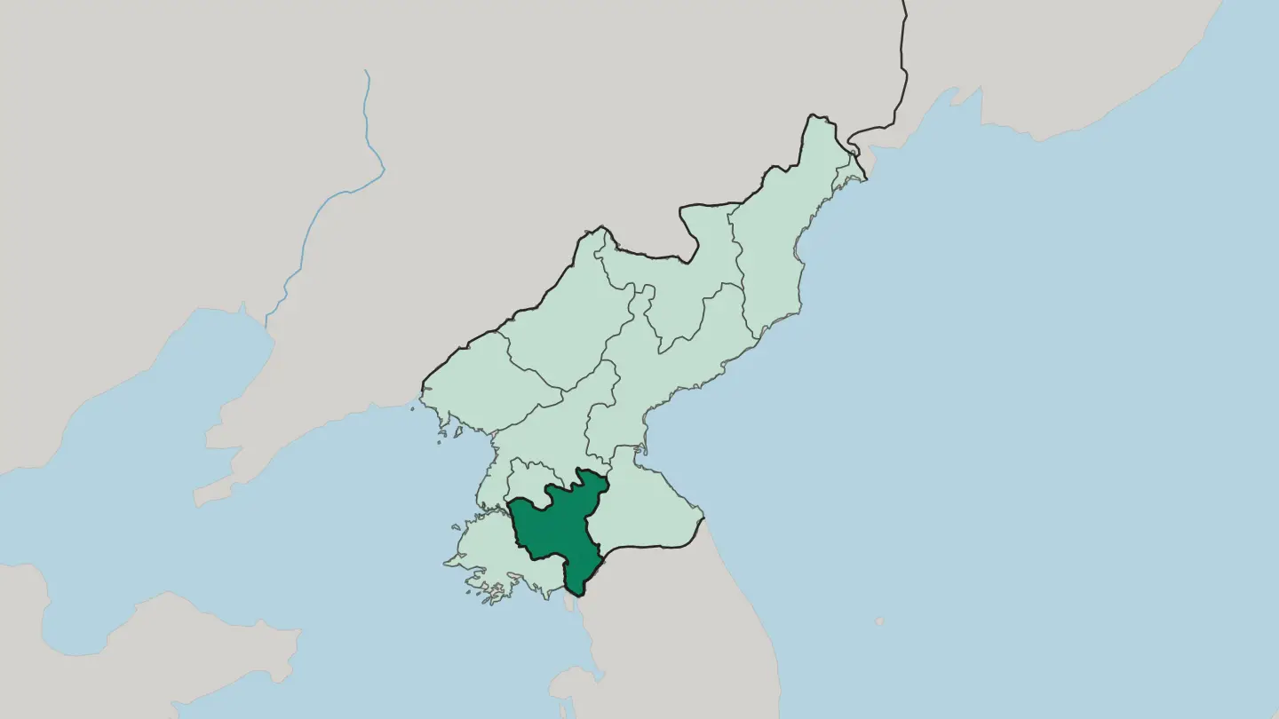 Map of Hwanghae-bukto in North Korea