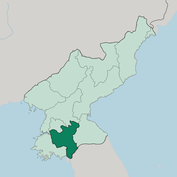 Map showing Hwanghae-bukto — In North Korea