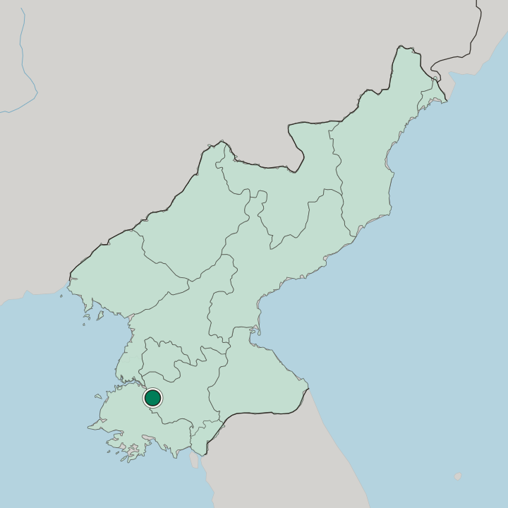 Map showing Sariwŏn-si — In North Korea