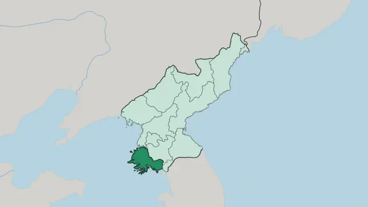 Map of Hwanghae-namdo in North Korea
