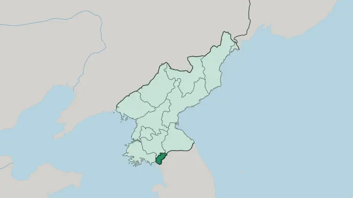 Map of Kaesong in North Korea