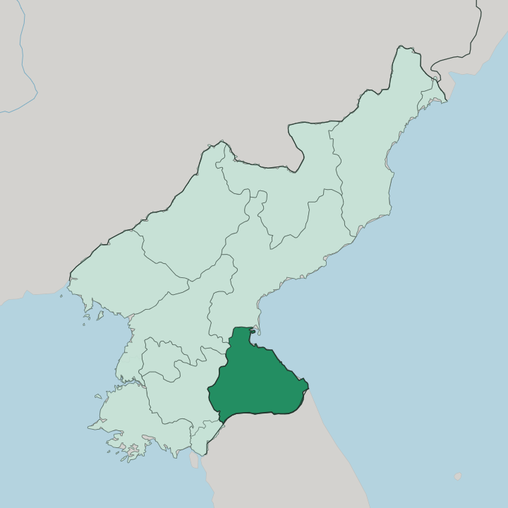 Map showing Kangwŏn-do — In North Korea